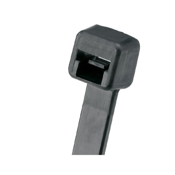 Cable Tie, 4 in L, 7/8 in Max Bundle Dia., Black, Nylon 6/6, 18 lb Strength, 100 PK